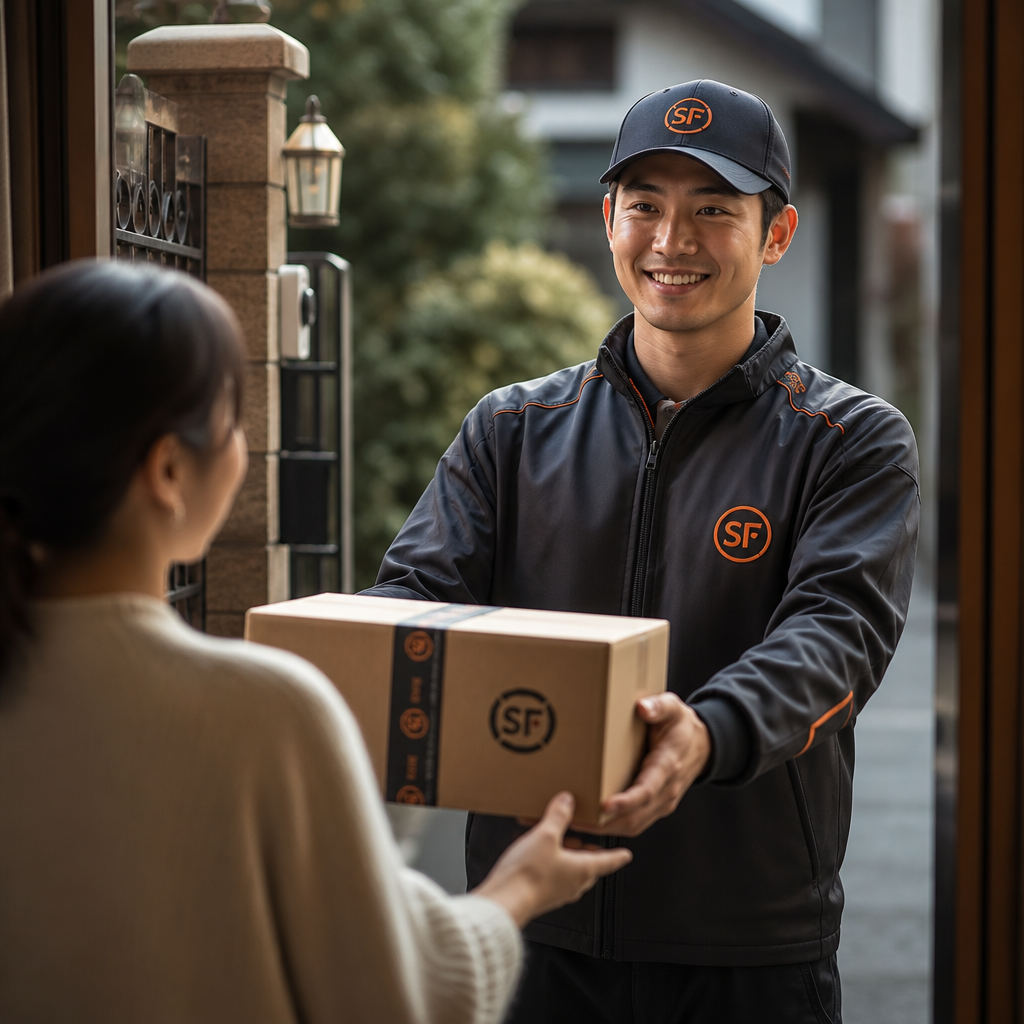 ShipFlow worker delivering package at doorstep