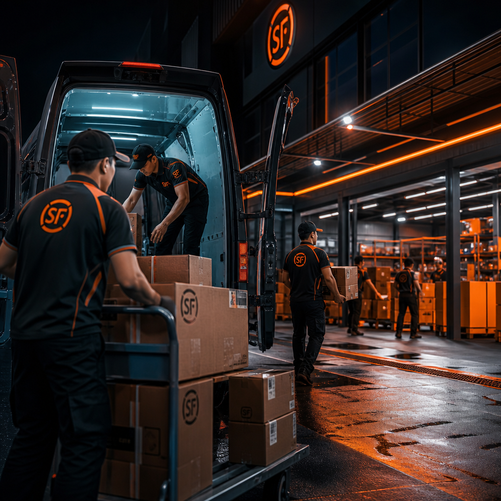ShipFlow workers loading packages at warehouse